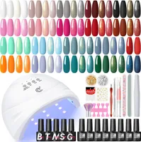 20 Farben UV Nagellack Starter Set Nagelset 7ml Gelnägel Starterset mit 54W UV+LED Nagellampe Gellack Maniküre Tools für Anfänger