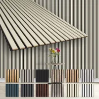 HEXIM Akustikpaneele 278x60cm - flexible Lamellenwand Holz MDF Wandpaneele Lamellenverkleidung Wandverkleidung Innendekoration schalldämmend (6 Paneele / 10,02 m² Palomino - AP01)