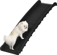 PawHut Hunderampe, klappbare Haustierrampe, Hundeautorampe, Hundetreppe,  Kofferraumrampe für Haustiere, Schwarz, 155 x 39 x 14 cm