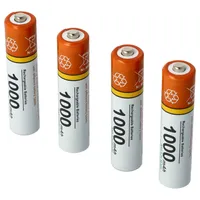 vhbw 4x AAA Micro Akku kompatibel mit Panasonic KX-TG6721G, KX-TG6722AR, KX-TG6722, KX-TG6723 schnurlos Festnetz Telefon (1000 mAh, 1,2 V, NiMH)