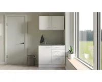 Minikuchyně se spotřebiči Flex Well Lucca 100 cm barva čela matně bílá barva korpusu bílá