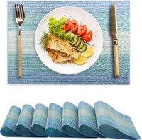 6er Set Platzsets rutschfest Abwaschbar Tischmatten aus PVC Abgrifffeste Hitzebeständig Tischsets Schmutzabweisend und Waschbare Platz-Matten