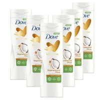 Dove Body Love Body Lotion Regenerierendes Ritual für trockene Haut mit Kokos- und Mandelduft 400 ml 6 Stück