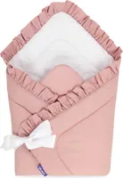 JUKKI Babyhörnchen Decke für Neugeborene Babydecke Einschlagdecke Wickeldecke [Pastel Pink]