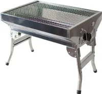 Schaschlik Grill Mangal Angler, rostfrei mit Klappbeinen, Edelstahl, Holzkohlegrill, Portable, Kompakt, BBQ