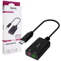 Hama USB-C auf 2x 3,5mm Audio Adapter Mikrofon Headset Kopfhörer Soundkarte NEU