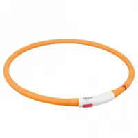 Trixie Flash USB svítící obojek XS-XL 70 cm / 10 mm, - oranžová (RP 2,10 Kč)