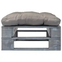 vidaXL Outdoor-Ottomane Paletten mit Kissen in Grau Holz Grau
