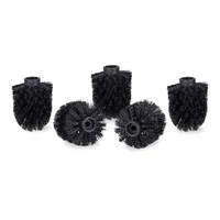 5 relaxdays Ersatzbürstenköpfe schwarz Kunststoff Innengewinde: 9,5 mm