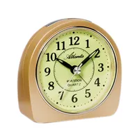 Atlanta 1586/9 Wecker Quarz analog beige leise ohne Ticken mit Licht Snooze