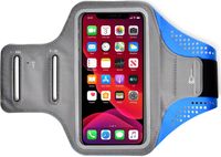 Mobigear Easy Fit Handyhalterung Joggen iPhone 13 Pro Max Sporthülle Neopren Sportarmband - Blau