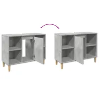 vidaXL Badschrank Betongrau 80x33x60 cm Holzwerkstoff