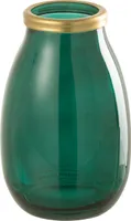 J-Line Vase Goldrand Glas Grün Small