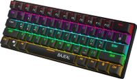 Kompakte kabelgebundene mechanische Tastatur mit 61 Tasten Double Shot Keycaps 6 / N-Tasten-Rollover-LED Hintergrundbeleuchtungseffekt Blau Schalter Schwarz