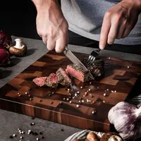 Navaris 6x Steakmesser Set mit Holzgriff - Besteck Messer 6-teilig - Besteckset aus Edelstahl und Holz mit Geschenkbox - Wellenschliff Steakbesteck
