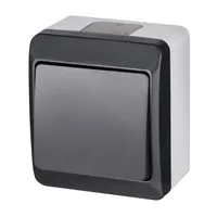 Aufputz Serienschalter Lichtschalter Schalter 10 A 230 V Schwarz serie Retro