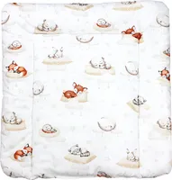 TupTam Baby Wickeltischauflage mit Baumwollbezug Gemustert, Farbe: Schlafende Baby Tiere / Beige, Größe: 70 x 50 cm