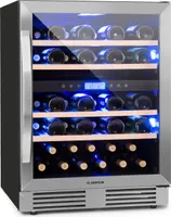 Klarstein Einbau-Weinkühlschrank, 2 Zonen Getränkekühlschrank Klein, Kleiner Weinschrank 129L, Wein-Kühlschrank Klein mit Glastür, Indoor/Outdoor Flaschenkühlschrank, Wine Fridge für 43 Flaschen