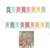 Jabadabado Wimpelkette Happy Birthday Gold 3,5m