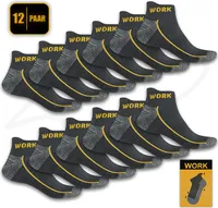 12 Paar WORK SNEAKER SOCKEN ArbeitsSneaker | Größe 43-46 | Farbe Grau | Arbeitssocken Strümpfe Füßlinge Sneakers | kurze Socken