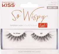 KISS | Umělé řasy - SO WISPY 03 - Černé - Dlouhotrvající - S lepidlem v sadě