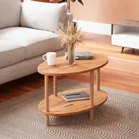 Couchtisch 'Højreby' oval Beine aus Buchenholz 70 x 44 x 43 cm Holzoptik