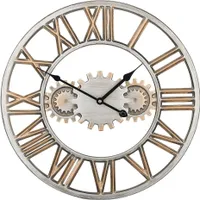 BELIANI Zegar ścienny srebrno-złoty żelazny rzymskie cyfry Ø 46 cm industrialny design