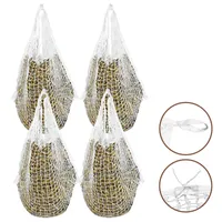 Yakimz Heunetz Heuraufe Beschäftigungsnetz Heusack Futternetz, Pferde extra engmaschig 3cm Netz 4 Stück 120 x 90cm