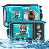 Kamera, Unterwasserkamera, Full HD 2,7K 48 MP, Videoaufzeichnung, Selfie Dual Screen 16x Digitalzoom Unterwasser-Digitalkamera