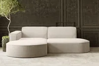 Kaiser Möbel Ecksofa Designer MODENA STUDIO stoff Dicker cord Poso Beige Links