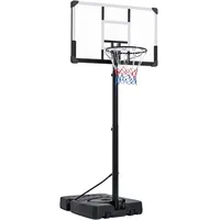 Yaheetech Basketballständer Basketballkorb 228–303 cm Höhenverstellbarer Basketballanlage mit Rollen Indoors oder Outdoor Schwarz