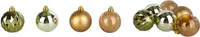 Christbaumkugeln - bruchfest - grün/gold - ca. 6 cm - 6 Stück