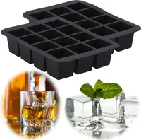 LS-LebenStil 2x XL Silikon Eiswürfelformer 4cm große Würfel Eiswürfelform Eiswürfelbereiter große Eiswürfel Ice Cube perfekt für Logdrinks, Cocktails