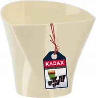 KADAX Blumentopf "Sisco", Dreieckig Übertopf, Pflanztopf aus Kunststoff, Blumenübertopf, 15 cm, Creme