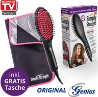 Genius Simply Straight Keramik Glättbürste, Schwarz/Rot
