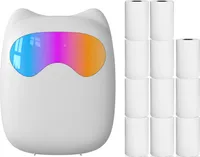 Mini vrecková termálna tlačiareň na okamžité zobrazenie, tlačiareň štítkov, pripojenie Bluetooth, kompatibilná so systémom Android iOS, s 11 kotúčmi papiera (57 x 25 mm)