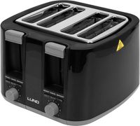 4 Scheiben Toaster 1300-1500 W 7-Bräunungsstufen Zentrierfunktion Auftaufunktion Schwarz
