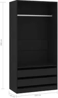 vidaXL Kleiderschrank Schwarz 100x50x200 cm Holzwerkstoff