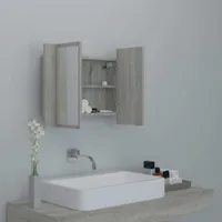 vidaXL LED-Spiegelschrank Grau Sonoma 60x12x45 cm Holzwerkstoff