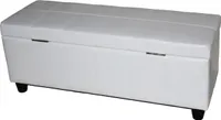 Aufbewahrungs-Truhe Sitzbank Arezzo, Leder + Kunstleder, 112x45x45cm MVG-  weiß