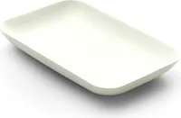 Teller aus Zuckerrohr in Weiss, rechteckig, 120 x 80 x h 15 mm, 40 Stück