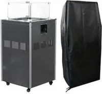 Heizstrahler Gasheizstrahler Terrasse Terrassenfeuer Heizpilz 8kW mit Rollen,Farbe:anthrazit