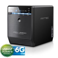 FANTEC QB-35US3-6G schwarz 4x3,5  SATA HDD USB3.0 eSATA