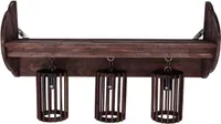 TIBU Wandleuchte aus Holz Regal Wandleuchte Innen Wohnzimmer E27 3 flammig Retro