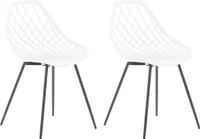BELIANI Esszimmerstuhl 2er Set Weiß Kunststoff/Metall Modern Minimalismus Wohnzimmer Esszimmer Salon