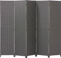 Paravent 5 Paneele aus schwarzem Nylon