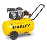 Stanley Compressor 230V SXCMS1350HE - Vzduchový kompresor 8Bar - 50L - 52dB - Nízkohlučné vzduchové čerpadlo - Bez oleja - 150L/min - S rukoväťou a kolieskami - Žltá