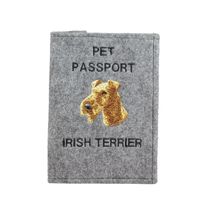 Art-Dog Reisepasshülle Handgefertigt Muster, 17x12,5cm, Irish Terrier