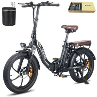 E-bike 20 zoll klapprad Rostfreie Aluminiumlegierung 18 Ah Akku bis zu 120 -150 km e bike 250 W Elektrofahrrad 25 km/h Citybike 7 Gang, Schwarz