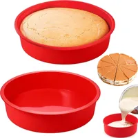 2er-Set Silikon-Kuchenformen, rund, Silikon-Backformen, 10 Zoll runde Lasagne-Backformen, Antihaft-Silikon-Kuchenformen, wiederverwendbar, für Lasagne